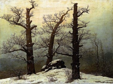 カスパー・ダヴィッド・フリードリヒ Painting - 雪の中のドルメン ロマンチックなカスパール・ダーヴィッド・フリードリッヒ